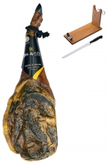 Pata Negra Schinken aus Eichelmast Don Agustín Höchste Qualität ganz (Vorderschinken) + Schinkenhalter + Messer