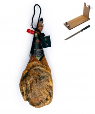 Zertifizierter Pata Negra Schinken aus Eichelmast Revisan (Vorderschinken) + Schinkenhalter + Messer