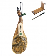 Pata Negra Schinken aus Wildpflanzenmast Altadehesa + Schinkenhalter + Messer