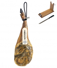 Pata Negra Schinken aus Futtermast Altadehesa (Vorderschinken) + Schinkenhalter + Messer
