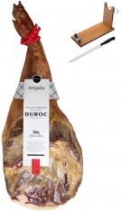 Serrano Schinken Reserva Duroc Artysán halbentbeint (Vorderschinken) + Schinkenhalter + Messer