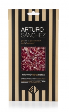 Pata Negra Salchichón Dauerwurst aus Eichelmast Gran Reserva Arturo Sánchez von Hand geschnitten